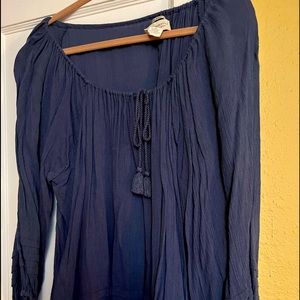 Ralph Lauren Denim & Supply boho top. Size L.  Tie front at neck and bottom.